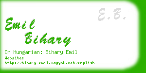 emil bihary business card